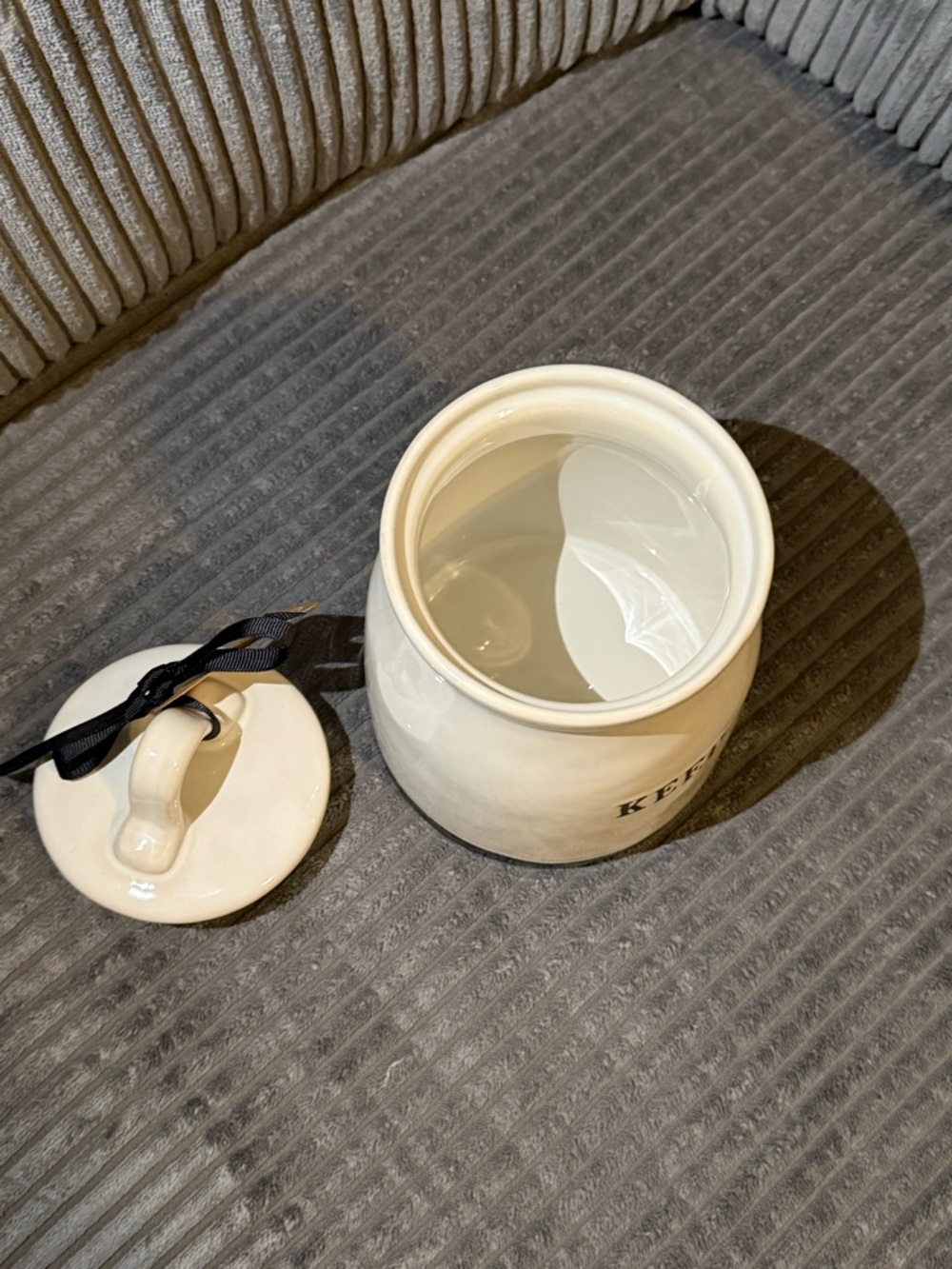 Rae Dunn White & Black Ceramic KEEP. Storage Jar with Lid- NWT- Farmhouse Decor - Picture 3 of 6